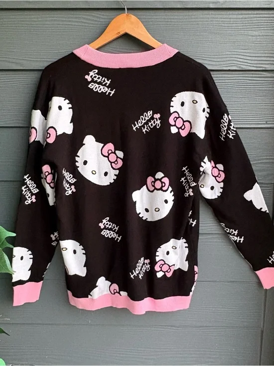 Hello Kitty Black & Pink Relaxed Fit Cardigan Jacket - Picture 5 of 6